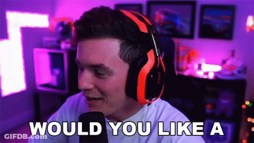 Man With Headphones And Microphone Saying Would You Like A GIF