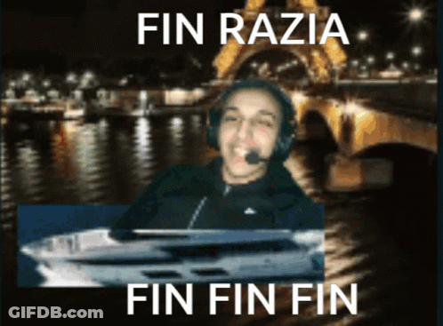 Man With Headphones And Microphone Says Fin Razia GIF