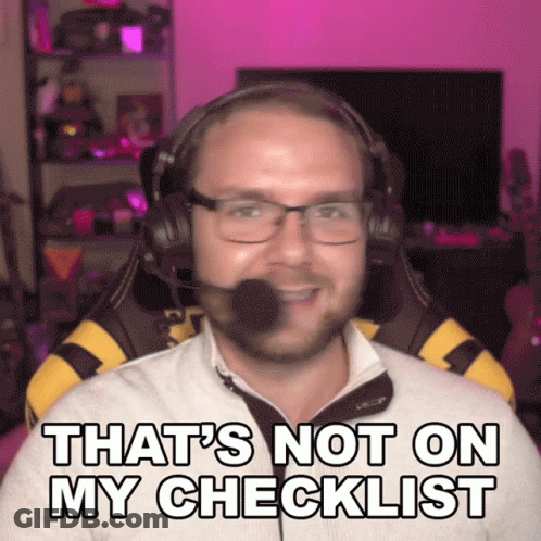 Man With Headphones And Microphone Says Not On Checklist GIF