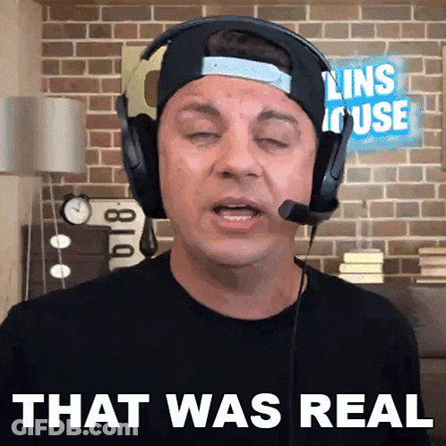 Man With Headphones And Microphone Says That Was Real GIF