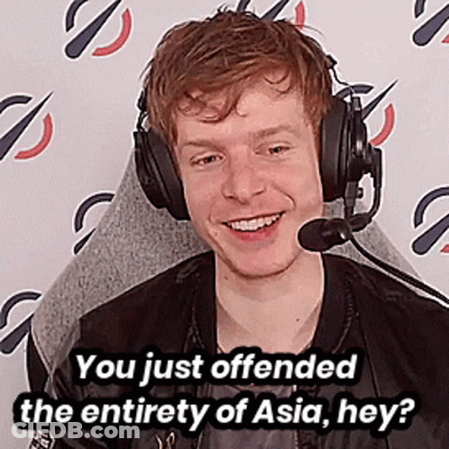 Man With Headphones And Microphone Says You Offended Asia GIF