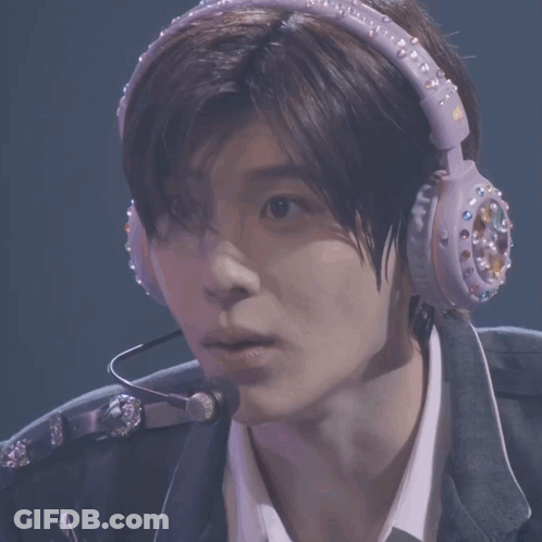 Man With Headphones And NCT Badge GIF