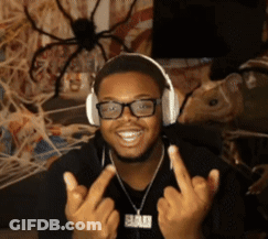 Man With Headphones And Necklace Saying Bold GIF