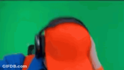 Man With Headphones And Orange Hat Listening To Music GIF