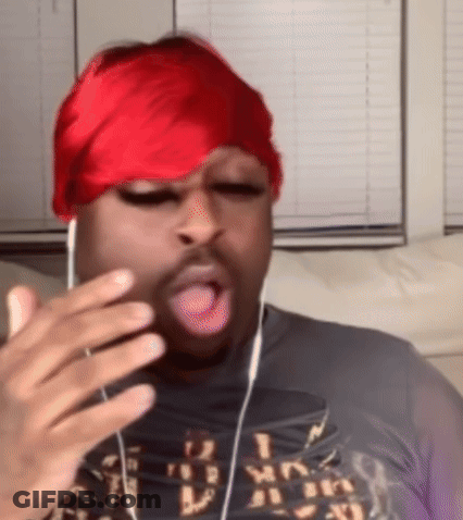 Man With Headphones And Red Headband Making Funny Face GIF