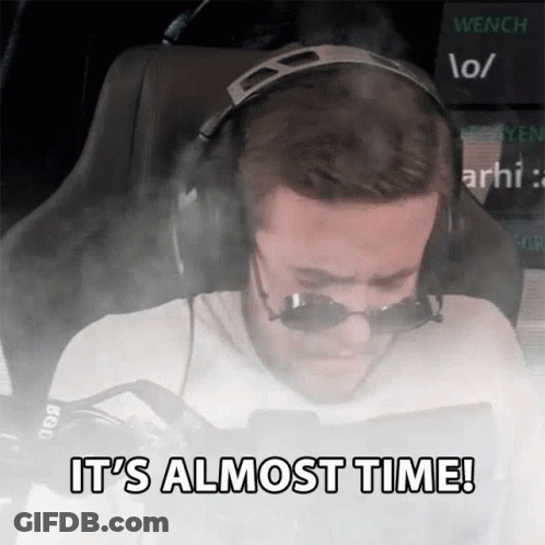 Man With Headphones And Sunglasses Says It's Almost Time GIF