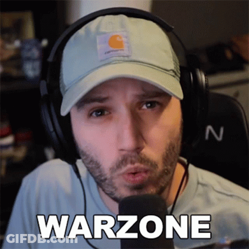 Man With Headphones And Warzone Hat GIF