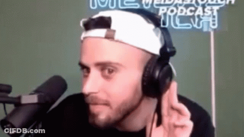 Man With Headphones And White Hat Making Peace Sign GIF