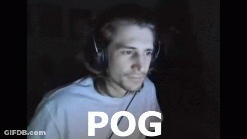 Man With Headphones And White Shirt With Pog On Bottom GIF