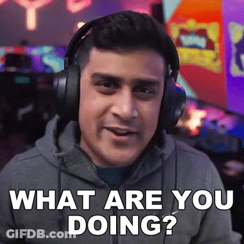 Man With Headphones Asks What Are You Doing GIF