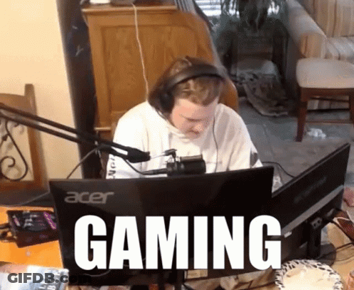Man With Headphones At Acer Computer GIF