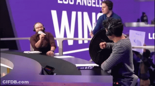 Man With Headphones At Los Angeles Win Sign GIF
