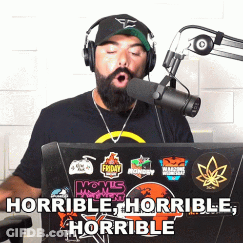 Man With Headphones At Mic Saying Horrible GIF