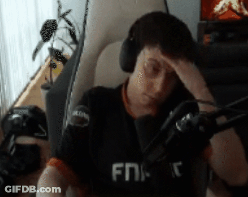 Man With Headphones At Microphone Hand On Forehead GIF