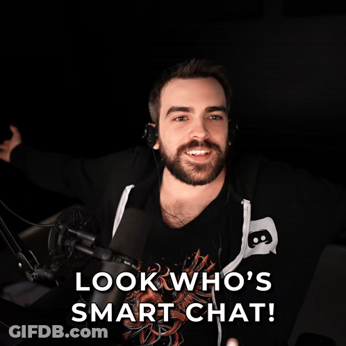 Man With Headphones At Microphone Look Who's Smart Chat GIF