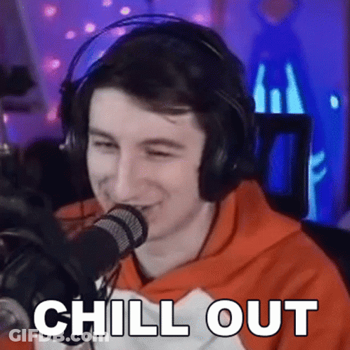 Man With Headphones At Microphone Saying Chill Out GIF