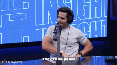 Man With Headphones At Microphone Saying They're So Good GIF