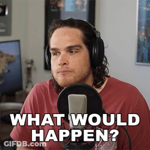 Man With Headphones At Microphone Saying What Would Happen GIF