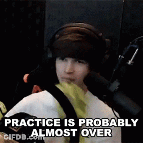 Man With Headphones At Microphone Says Practice Is Probably Almost Over GIF