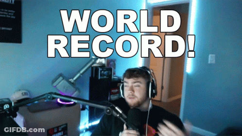 Man With Headphones At Microphone World Record GIF