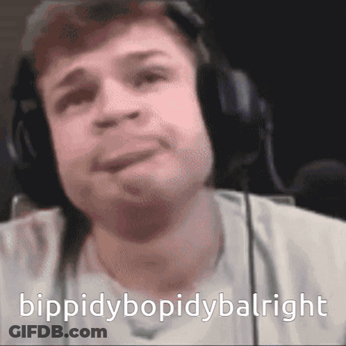 Man With Headphones Bippidybopidybalright GIF