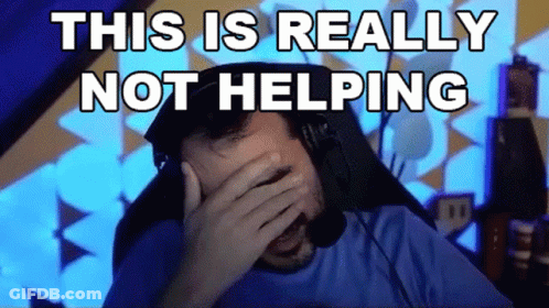 Man With Headphones Covering Face Saying This Is Really Not Helping GIF