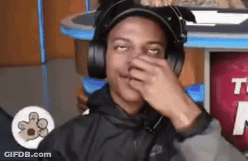 Man With Headphones Covering Nose GIF