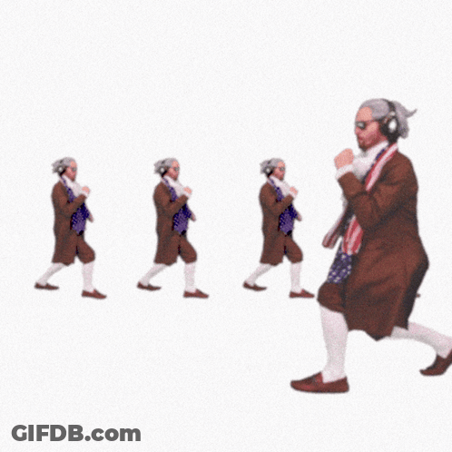 Man With Headphones Dancing In Line GIF
