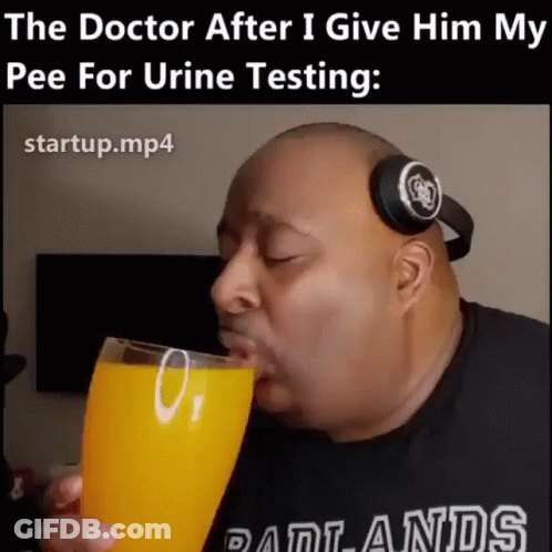 Man With Headphones Drinking Orange Juice GIF