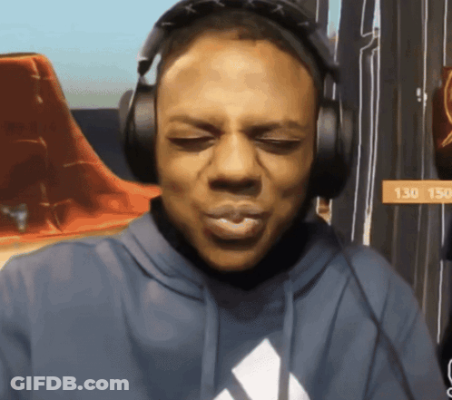 Man With Headphones Funny Face By 130 150 Sign GIF