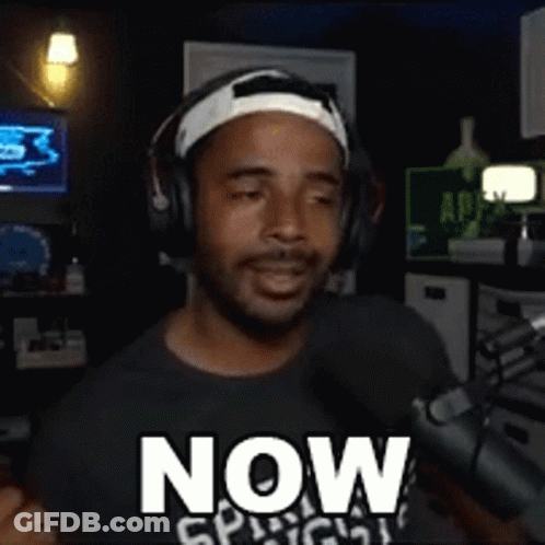 Man With Headphones Headband Saying Now GIF