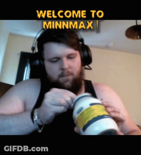 Man With Headphones Holding Bottle Saying Welcome To Minnmax GIF