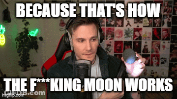 Man With Headphones Holding Microphone Saying That's How The Fucking Moon Works GIF