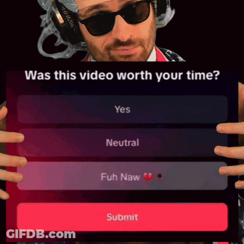 Man With Headphones Holding Sign Was This Video Worth Your Time GIF