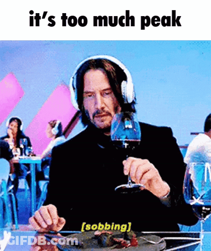 Man With Headphones Holding Wine And Food GIF