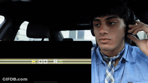 Man With Headphones In Car At 5:00 AM GIF