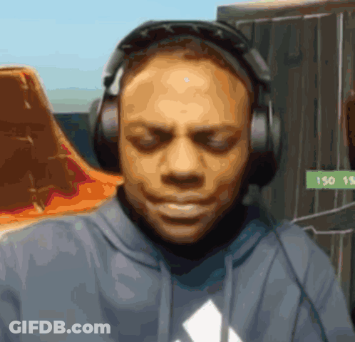 Man With Headphones In Hoodie 150 GIF