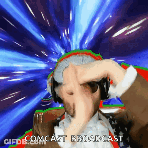 Man With Headphones Making Comcast Broadcast GIF