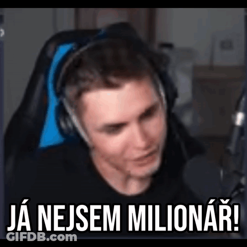 Man With Headphones Making Funny Face At Microphone GIF