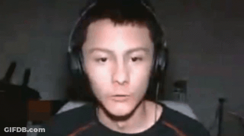Man With Headphones Making Funny Face GIF