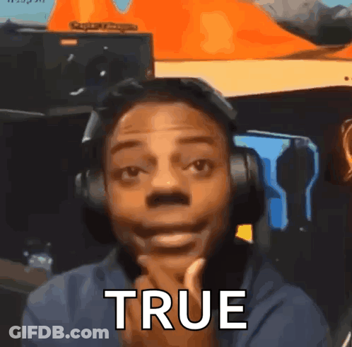 Man With Headphones Making Funny Face Saying True GIF
