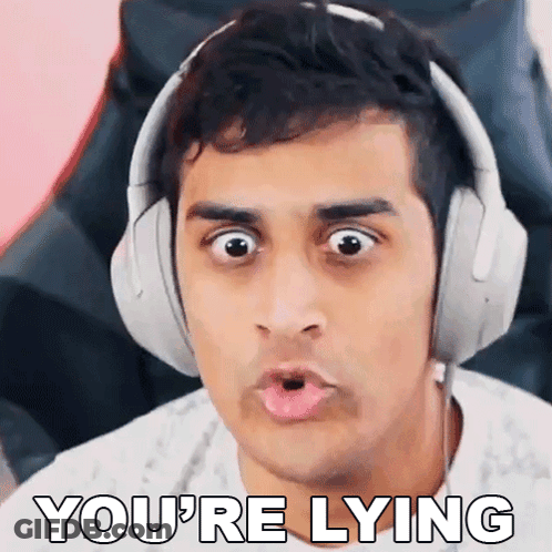 Man With Headphones Making Funny Face Saying You're Lying GIF