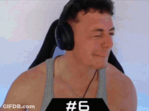 Man With Headphones Number 6 On Bottom GIF