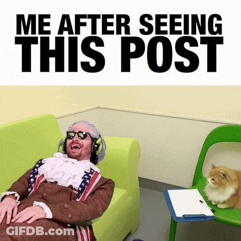 Man With Headphones On Green Couch Saying Me After Seeing This Post GIF