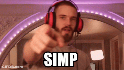 Man With Headphones Pointing Saying Simp GIF