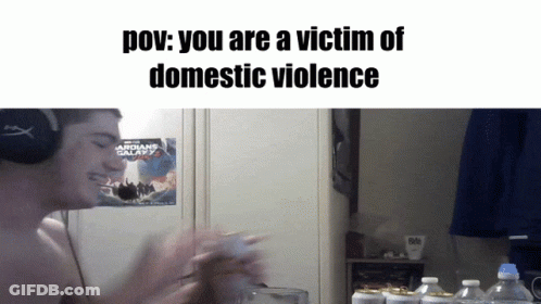 Man With Headphones POV You Are A Victim Of Domestic Violence GIF