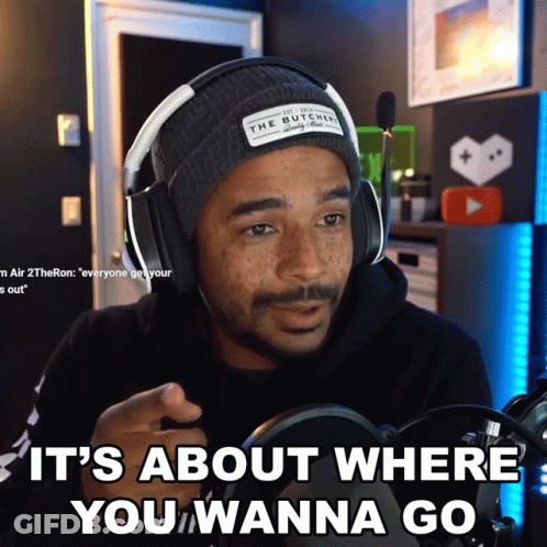 Man With Headphones Saying About Where You Wanna Go GIF