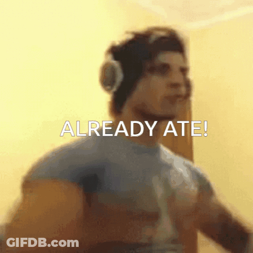 Man With Headphones Saying Already Ate GIF