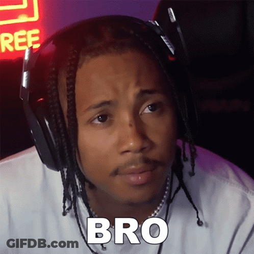Man With Headphones Saying Bro GIF
