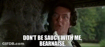 Man With Headphones Saying Don't Be Saucy With Me Bearnaise GIF